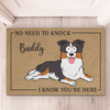 No Need To Knock - Dog Personalized Custom Home Decor Decorative Mat - House Warming Gift For Pet Owners, Pet Lovers