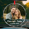 Custom Photo Every Mile, My Love Is With You - Couple Personalized Custom Round Glass Ornament Car Hanger - Gift For Husband Wife, Anniversary