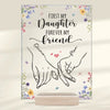 Her Hand Is My Safe Place - Family Personalized Custom Rectangle Shaped Acrylic Plaque - Gift For Mom