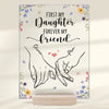 Her Hand Is My Safe Place - Family Personalized Custom Rectangle Shaped Acrylic Plaque - Gift For Mom