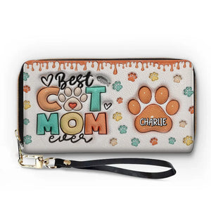 I'm The Best Fur Mom - Dog & Cat Personalized Custom 3D Inflated Effect Printed Leather Long Wallet - Gift For Pet Owners, Pet Lovers