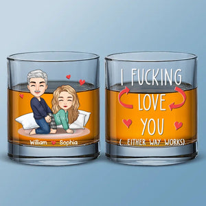 You’re The Piece I Was Missing - Couple Personalized Custom Whiskey Glass - Gift For Husband Wife, Anniversary