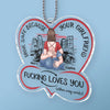 Drive Carefully, My Handsome Friend - Couple Personalized Custom Car Ornament - Acrylic Custom Shaped - Gift For Husband Wife, Anniversary