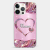 A Garden Of Love Grows In A Grandmother's Heart - Family Personalized Custom Faux Jewelry Effect Printed Clear Phone Case - Gift For Mom, Grandma