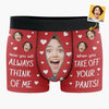 Custom Photo You Make My Heart Smile - Couple Personalized Custom Boxer Briefs, Men's Boxers - Gift For Husband Wife, Anniversary