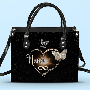 The Love Of A Grandmother Knows No Limits And No End - Family Personalized Custom Leather Handbag - Gift For Mom, Grandma