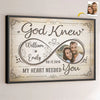 Custom Photo God Knew My Heart Needed You - Couple Personalized Custom Horizontal Poster - Gift For Husband Wife, Anniversary