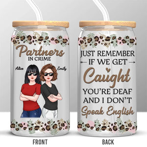 Nous allons ensemble comme des ennuis et du plaisir - Tasse en verre personnalisée Bestie, tasse à café glacé - Cadeau pour meilleures amies, BFF, sœurs