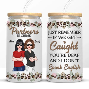 Nous allons ensemble comme des ennuis et du plaisir - Tasse en verre personnalisée Bestie, tasse à café glacé - Cadeau pour meilleures amies, BFF, sœurs