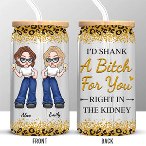 Better Together - Bestie Personalized Custom Glass Cup, Iced Coffee Cup - Gift For Best Friends, BFF, Sisters