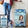 Travel Far, Live Fully - Travel Personalized Custom Luggage Cover - Summer Vacation Gift, Gift For Adventure Travel Lovers