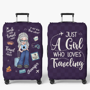 The Sky Is Calling And I Must Go - Travel Personalized Custom Luggage Cover - Summer Vacation Gift, Gift For Adventure Travel Lovers