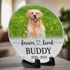 Custom Photo Your Paw Prints Are Forever In My Heart - Memorial Personalized Custom Round Shaped Stone With Stand - Sympathy Gift For Pet Owners, Pet Lovers