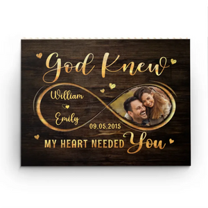 Custom Photo God Knew My Heart Needed You
- Couple Personalized Custom Horizontal Rectangle Shaped Building Brick Blocks - Gift For Husband Wife, Anniversary