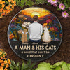 Just A Girl And Her Cat, A Bond That Can't Be Broken - Memorial Personalized Custom Round Shaped Stone With Stand - Sympathy Gift For Pet Owners, Pet Lovers