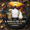Just A Girl And Her Cat, A Bond That Can't Be Broken - Memorial Personalized Custom Round Shaped Stone With Stand - Sympathy Gift For Pet Owners, Pet Lovers