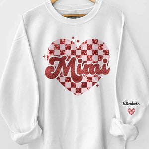 She Weaves Warmth Into My Heart - Family Personalized Custom Unisex Sweatshirt, Hoodie With Design On Sleeve - Gift For Mom, Grandma