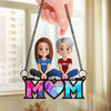 Where Mom Sits, Love Gathers - Family Personalized Window Hanging Suncatcher Ornament - Gift For Mom, Grandma
