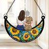 Love You To The Moon And Back - Family Personalized Window Hanging Suncatcher Ornament - Gift For Mom