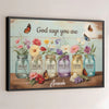 God Says You Are - Family Personalized Custom Horizontal Poster - Gift For Yourself, Best Friends, Siblings, Family Members