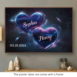 My Heart Beats In Rhythm With Yours - Couple Personalized Custom Horizontal Poster - Gift For Husband Wife, Anniversary