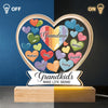 Forever In Grandmother's Heart - Family Personalized Custom Shaped 3D LED Light - Gift For Grandma, Grandpa, Grandkid