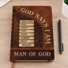 God Says I Am - Family Personalized Custom Leather Journal - Gift For Yourself, Best Friends, Siblings, Family Members