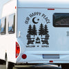 Our Happy Place - Camping Personalized Custom RV Decal - Gift For Yourself, Best Friends, Siblings, Family Members, Camping Lovers