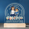 Home Is Wherever Mom Is - Family Personalized Custom Shaped Acrylic LED Light - Mother's Day, Gift For Mom