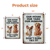 Dogs Don't Just Guard Houses, They Guard Hearts - Dog Personalized Custom Home Decor Metal Sign - House Warming Gift For Pet Owners, Pet Lovers