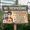 Patrolled By Dogs, Protected By Their Crazy Owner - Dog Personalized Custom Home Decor Metal Sign - House Warming Gift For Pet Owners, Pet Lovers