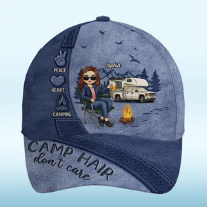 Under The Stars, We Find Peace - Camping Personalized Custom Hat, All Over Print Classic Cap - Gift For Camping Lovers