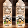 Custom Photo Your Light Will Forever Guide My Way - Memorial Personalized Custom Bottle Lamp - Sympathy Gift For Pet Owners, Pet Lovers