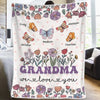 Grandma’s Love Blooms In Every Hug - Family Personalized Custom Blanket - Gift For Mom, Grandma