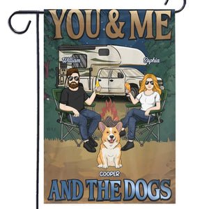 You, Me And Paws Full Of Love - Dog Personalized Custom Flag - Gift For Husband Wife, Pet Owners, Pet Lovers
