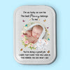 Custom Photo The Best Mommy Belongs To Me - Family Personalized Custom Jewelry Box LED Makeup - Gift For Mom, Pregnancy, Newborn Baby