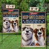 Closed Gates, Happy Tails - Dog Personalized Custom Flag - Gift For Pet Owners, Pet Lovers