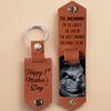 Custom Photo Lucky Me, I’ve Got The Best Mommy - Family Personalized Custom Engraved Leather Keychain - Mother's Day, Baby Shower Gift, Gift For First Mom