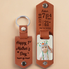 Custom Photo My Mom, My Greatest Gift - Family Personalized Custom Engraved Leather Keychain - Mother's Day, Baby Shower Gift, Gift For First Mom