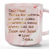 A Big Thank You, Mom - Family Personalized Custom Marble Mug - Gift For Mom, Grandma