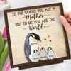 Huddled In Love, Always - Family Personalized Custom Shaped 2-Layered Wooden Plaque With Flat Stand - House Warming Gift For Mom, Grandma