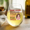 First My Mom, Forever My Friend - Family Personalized Custom Wine Glass - Mother's Day, Gift For Mom, Grandma