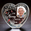 Custom Photo Forever in My Heart, Always by My Side - Memorial Personalized Custom 3D Crystal Heart Shaped - Sympathy Gift For Family Members