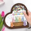 Grandma’s Heart Is Pure Gold - Family Personalized Custom 2-Layered Wooden Plaque With Stand - Easter Gift For Mom, Grandma