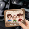 A Grandma’s Heart Never Drives Alone - Family Personalized Custom Car Visor Clip - Mother's Day, Gift For Mom, Grandma