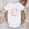 Dapper Bunny, First Easter - Family Personalized Custom Baby Onesie - Easter Gift For Baby Kids, Newborn Baby
