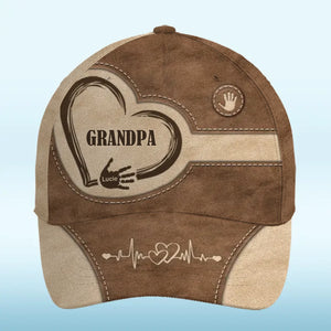 Grandpa’s Love, Forever In Our Hearts - Family Personalized Custom Hat, All Over Print Classic Cap - Gift For Family Members