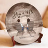 Side By Side, We’re Unstoppable - Couple Personalized Custom Ceramic Plate - Gift For Husband Wife, Anniversary