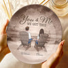 Side By Side, We’re Unstoppable - Couple Personalized Custom Ceramic Plate - Gift For Husband Wife, Anniversary
