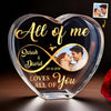 Custom Photo Infinite Love, Forever Ours - Couple Personalized Custom 3D Crystal Heart Shaped - Gift For Husband Wife, Anniversary